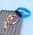 Kit Relógio Infantil Digital Led Prova água Bacelete Silicone Crianças Menina + Pulseira Brincos Anel Miçangas Coloridas Azul