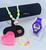 Kit Relógio Infantil Digital Meninas Silicone + Conjunto Colar e Pulseira Anel miçangas Coração Flor Blogueirinha Moda Roxo