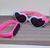 Kit Relógio Infantil Feminino Digital Prova água Bracelete Esportivo + Óculos de Sol Coração com Laço Formato Coração Rosa