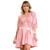 Kit Robe com Camisola Feminina Pijama Linha Noite Dormir Rosê