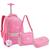 Kit Rodinha Escolar Passeio Menina Pompom Chaveiro Denlex Rosa