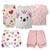 Kit Roupa de Bebê 5 Pçs Camiseta Body Short e Macacão Regata Rosa