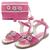 Kit Sandália Infantil Menina Rasteira Feminina Com Bolsa Pink/Nude Mzkid Pink, Nude