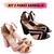 Kit Sandalias Femininas Salto Grosso Bloco  Nude