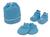 Kit Sapato Touca E Luva Conjunto para Recem Nascido Menino Menina Azul com branco