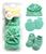 Kit Sapato Touca Luva Bebê tricô Saída Maternidade Verde água