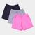 Kit Short Moletom Burn Básico Feminino 3 Peças Rosa, Chumbo