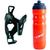 Kit Suporte De Caramanhola Garrafa De Agua 550ml Térmica Bicicleta Mtb Speed Tsw Vermelho