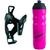 Kit Suporte De Caramanhola Squeeze 550ml Bike Mtb Speed Gravel Nylon Tsw Rosa