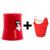 Kit Suporte Para Garrafão Galão + Lixeira Basculante Multi Uso 3,5lt Cesto de Lixo P/ Banheiro Cozinha Vermelho