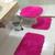 kit tapete de benheiro 3 pecas peludindo costa oro rosa pink