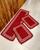 Kit Tapete e Passadeira Cozinha 3 Peças Império Crochê Vermelho