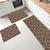 kit tapetes e passadeira de cozinha 3 peças antiderrapante ladrilhos geométrico - Iv Enxovais tijolo marrom