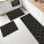 kit tapetes e passadeira de cozinha 3 peças antiderrapante ladrilhos geométrico - Iv Enxovais tijolo preto