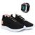 Kit Tênis Academia Feminino Musculação Caminhada Treino Malhar BF Shoes + Smartwatch Preto