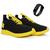 Kit Tênis Esportivo Masculino Academia Caminhada + Relógio BF Shoes Amarelo