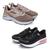 Kit Tênis Feminino Esporte + Tênis Flatform Leve Caminhada Preto, Rosa