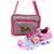 Kit Tênis Infantil Led Barbie Menina + Bolsinha Rosa