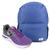 Kit Tênis Kappa Impact Feminino + Mochila Switz Básica 2.0 Roxo, Cinza