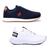 Kit Tênis Masculino Academia Casual Caminhada 2 Pares BF Shoes Branco, Marinho