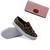 Kit Tênis Slip On com Detalhes Laço Amanda Block Estampado e Carteira Vermelho