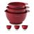 Kit Tigelas Bowls 3 Peças Base Antiderrapante KitchenAid Vermelho escuro