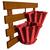 Kit Treliça e Vasos de parede - Jardim Vertical - Plástico reciclado - Treliça Argila Vermelho