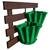 Kit Treliça e Vasos de parede - Jardim Vertical - Plástico reciclado - Treliça Marrom Verde