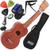 Kit Ukulele Mahalo Soprano Eletroacústico Aquila Rainbow Nt Marrom