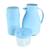 Kit Unibaby Garrafa Térmica Pote Hermético Dosador Copo Preparação Armazenamento Alimentação Fácil Essencial Azul