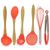 Kit Utensílios de Cozinha Silicone 6 peças Coral