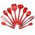 Kit Utensílios De Cozinha Todo Em Silicone 10 Peças Vermelho