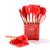 Kit Utensílios de Silicone 13 Peças cabo de madeira masterchef cozinha confeitaria Vermelho