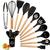 Kit Utensilios de Silicone de Cozinha Com 12 Peças Premium Preto