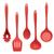 Kit Utensílios em Silicone Vermelho 5 Peças Vermelha