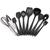 Kit Utensílios Silicone Resistente com 10 Peças Cozinha PRETO