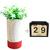 Kit Vaso Decorativo Plantinhas + Calendário mesa permanente Vermelho