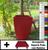 Kit Vaso Planta + Prato Rodízio 60x40 Moderno Trapézio Polietileno VERMELHO PAU BRASIL 005