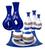 Kit Vasos De Cerâmica - Centro De Mesa - Enfeites Para Sala - 9 Peças azul
