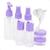 Kit Viagem Frascos Porta Shampoo Cosméticos Álcool Pote 50ml Roxo