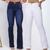 Kit Wide Leg Boca de Sino Pantalona Leve Jeans Empina Bumbum Branco, Flexpin simples