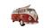 Kombi Miniatura De Ferro Com Prancha Colorida De 1962 Volkswagen Van Escala 1:32 Vermelho