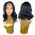 lace front curta peruca premium cabelo organico 35cm ondulado Preto Natural