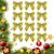 Laços Para decorar Arvore de Natal Brilhantes Kit com 12 Unidades  DOURADO