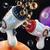 Lançador Bolhas de Sabão Turbo Coelho Astronauta Brinquedo Presente Criança Menino Menina Aniversário TOP-242 Vermelho