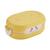 Lancheira Infantil De Coruja Pote De Plástico Com Divisórias Amarela