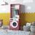 Lavanderia Mini Maquina de Lavar Infantil Brinquedo com Cabideiro Diana Branco com rosa