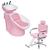 Lavatório Neon Retro+ Cadeira Hidráulica Lótus Reclinável Rosa bebê