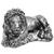 Leão Deitado Decoração Estátua Enfeite Sala Mesa Escritório Prata