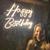 Letreiro Led Neon Luminoso Happy Birthday Feliz Aniversário Branco Quente